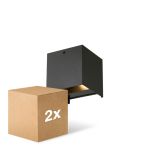 Pacco doppio D'Lite LED Luce Da Parete Elingen Aluminium Nero 4.9W 290lm - 830 Luce Calda -  | Sensore Di Movimento